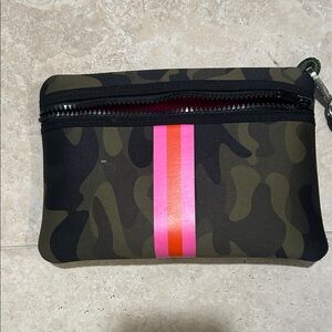 Haute couture Clutch with Pink and Orange Stripe